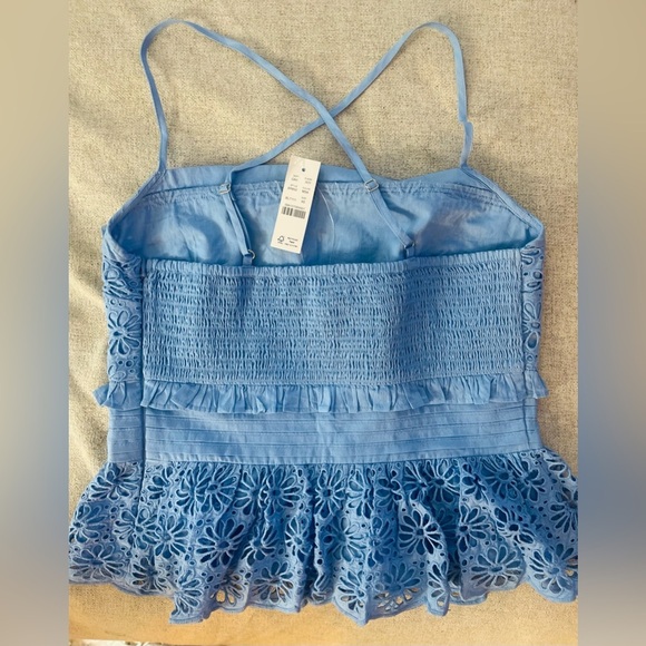 💙NWT! J.Crew Cross-back Smocked-Waist Eyelet Top, Size XS💙 - Picture 14 of 14